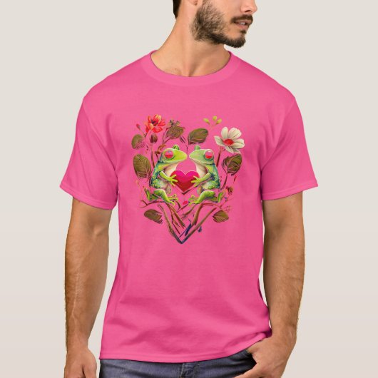 hartvormige kikker Valentijnsdag T-shirt (Voorkant)