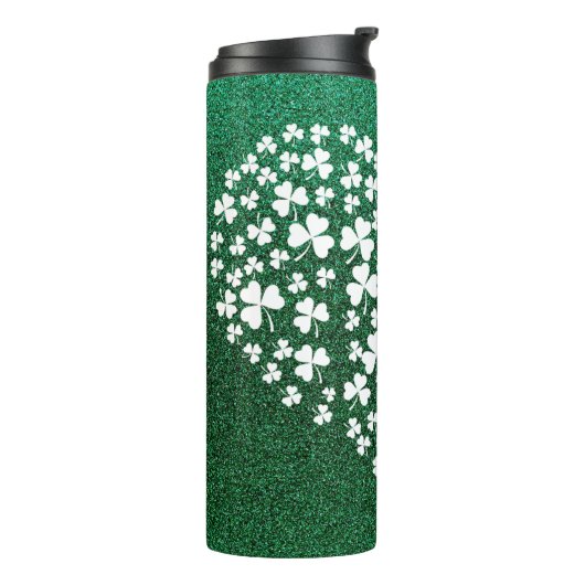 Hartvormige klavertjes met vier bladeren thermosbeker (Gedraaid links)