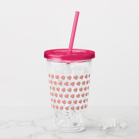 Hartvormige koekjes acryl drinkbeker (Achterkant ijs)