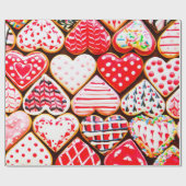 Hartvormige koekjes voor Valentijnsdag del Cadeaupapier (Vlak)