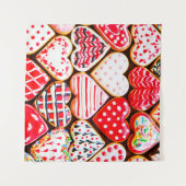 Hartvormige koekjes voor Valentijnsdag del Wandkleed (Voorkant (horizontaal))