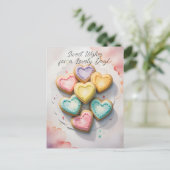 Hartvormige koekjes Zoete wensen Briefkaart (Staand voorkant)