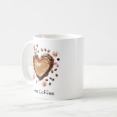 Hartvormige Koffie Kunst, Ik hou van Koffie, 11oz  Koffiemok (Voorkant links)