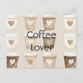 Hartvormige koffiekopjes met room briefkaart