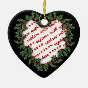 Hartvormige Krans Kerstfoto Lijst Keramisch Ornament