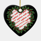 Hartvormige Krans Kerstfoto Lijst Keramisch Ornament (Achterkant)