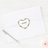 hartvormige krans van bloemen voor bruiloft hart sticker (Envelop)