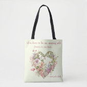 Hartvormige krans van varens en wilde bloemen tote bag (Voorkant)