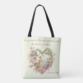 Hartvormige krans van varens en wilde bloemen tote bag (Achterkant)