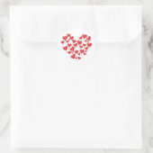 Hartvormige liefdesballonnen ronde sticker (Tas)