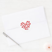 Hartvormige liefdesballonnen ronde sticker (Envelop)