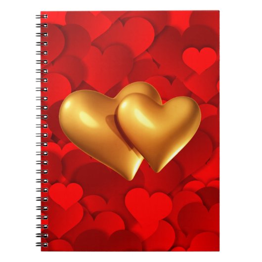 Hartvormige liefdessymbolen notitieboek (Voorkant)