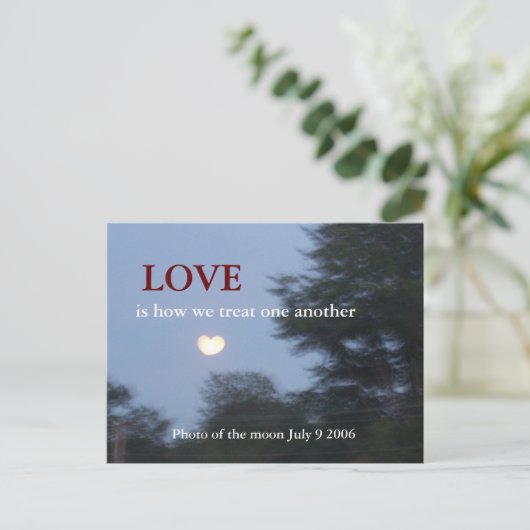 hartvormige maankaart briefkaart (Staand voorkant)