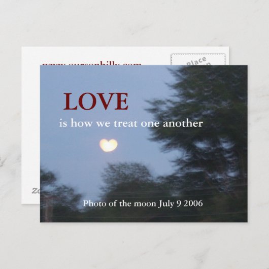 hartvormige maankaart briefkaart (Voorkant / Achterkant)