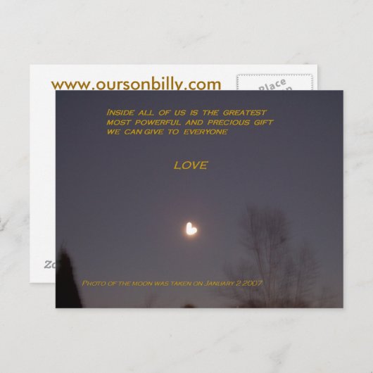 Hartvormige maankaart briefkaart (Voorkant / Achterkant)