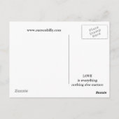 Hartvormige maanpostkaart briefkaart (Achterkant)