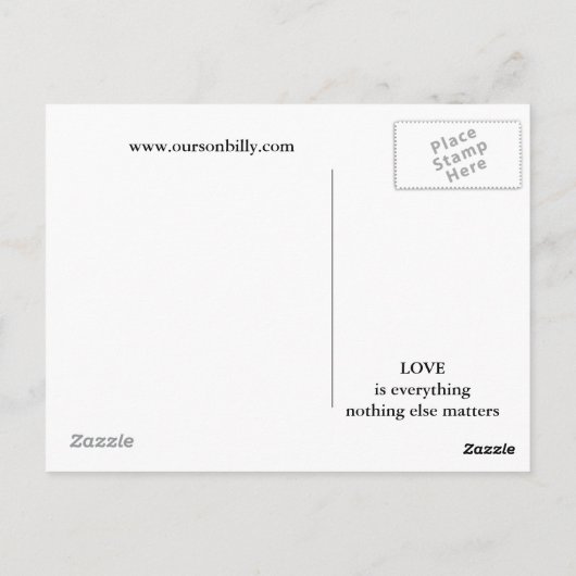 Hartvormige maanpostkaart briefkaart (Achterkant)