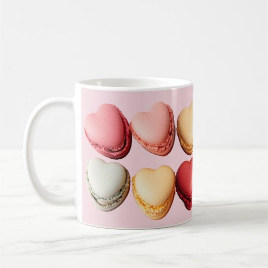 Hartvormige Macarons Hearts Coffee Mok (Links)