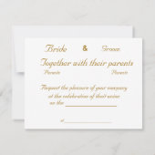 HARTVORMIGE MARGELOVEN bruiloft Kaart (Achterkant)