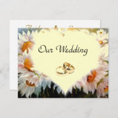 HARTVORMIGE MARGRIETEN bruiloft Kaart (Voorkant / Achterkant)