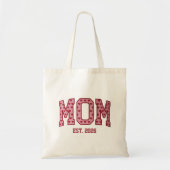 Hartvormige Moeder Jaar Lettering van de Universit Tote Bag (Voorkant)