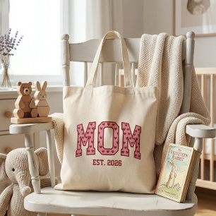 Hartvormige Moeder Jaar Lettering van de Universit Tote Bag