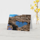 Hartvormige Ocean Tide Pool, Maui, Jubileum Kaart (Gele Bloem)