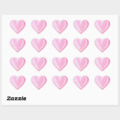 Hartvormige pastel roze Stickers (Vel)