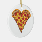 Hartvormige Pepperoni Pizza Design Keramisch Ornament (Rechts)