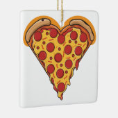 Hartvormige Pepperoni Pizza Design Keramisch Ornament (Rechts)