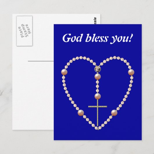 Hartvormige pijnhars Rosary Briefkaart (Voorkant / Achterkant)