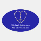 Hartvormige pijnhars Rosary Ovale Sticker (Voorkant)
