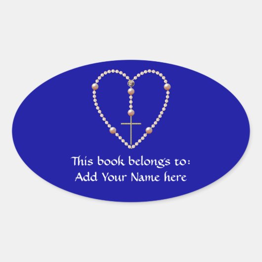 Hartvormige pijnhars Rosary Ovale Sticker (Voorkant)