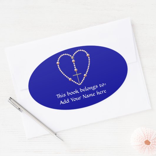 Hartvormige pijnhars Rosary Ovale Sticker (Envelop)