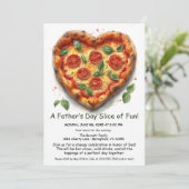 Hartvormige Pizza Party – Bewerkbare Vaderdag Kaart (Staand voorkant)