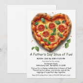 Hartvormige Pizza Party – Bewerkbare Vaderdag Kaart (Voorkant / Achterkant)