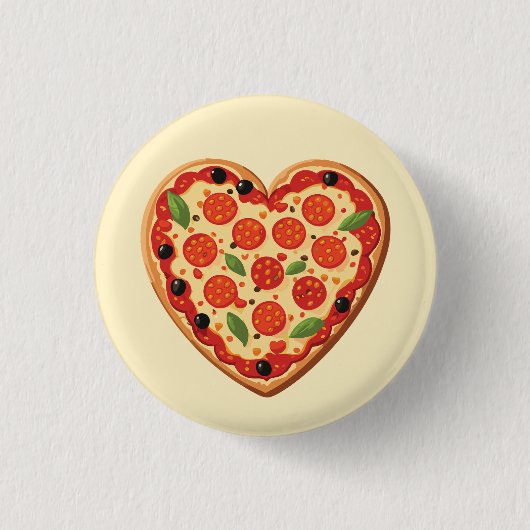 Hartvormige Pizza Ronde Button 3,2 Cm (Voorkant)