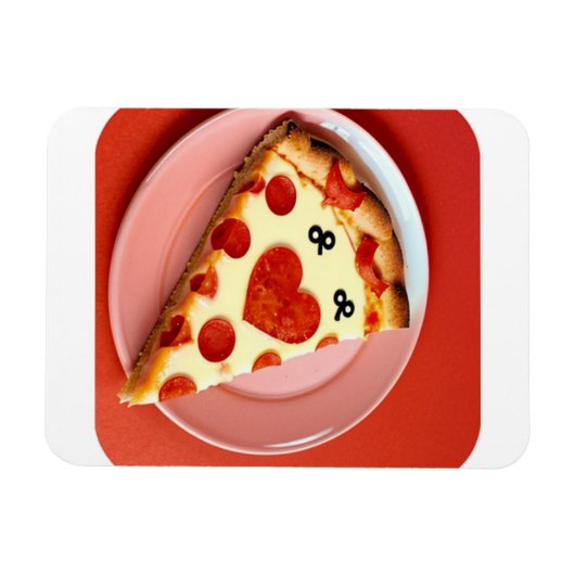 Hartvormige Pizza Slice Koelkast Magnet Magneet (Horizontaal)