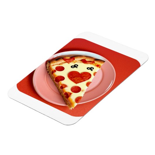 Hartvormige Pizza Slice Koelkast Magnet Magneet (Linkerzijde)