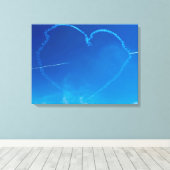 Hartvormige plattegronden uitzicht canvas print (Insitu (Houten vloer))