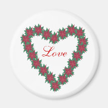 Hartvormige Poinsettia Bloemmagneten