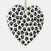 hartvormige porseleinen hanger met pootafdruk keramisch ornament (Rechts)