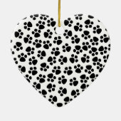hartvormige porseleinen hanger met pootafdruk keramisch ornament (Achterkant)