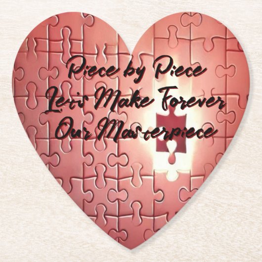 Hartvormige Puzzel Onderzetter (Voorkant)