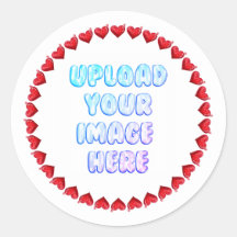 Hartvormige rand ronde sticker met bedrijfslogo