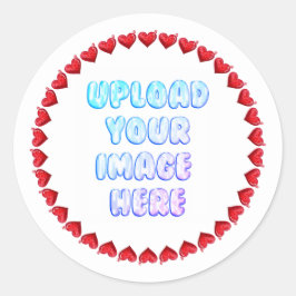 Hartvormige rand ronde sticker met bedrijfslogo