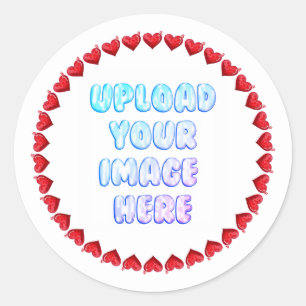 Hartvormige rand ronde sticker met bedrijfslogo
