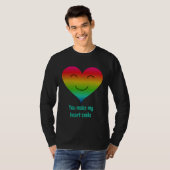 Hartvormige regenboog, gekleurd t-shirt (Voorkant volledig)