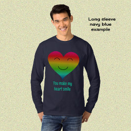 Hartvormige regenboog, gekleurd t-shirt