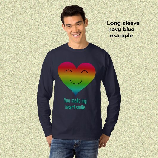 Hartvormige regenboog, gekleurd t-shirt